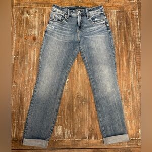 Silver Jeans Women's Cropped Ankle Jeans - Distressed Blue